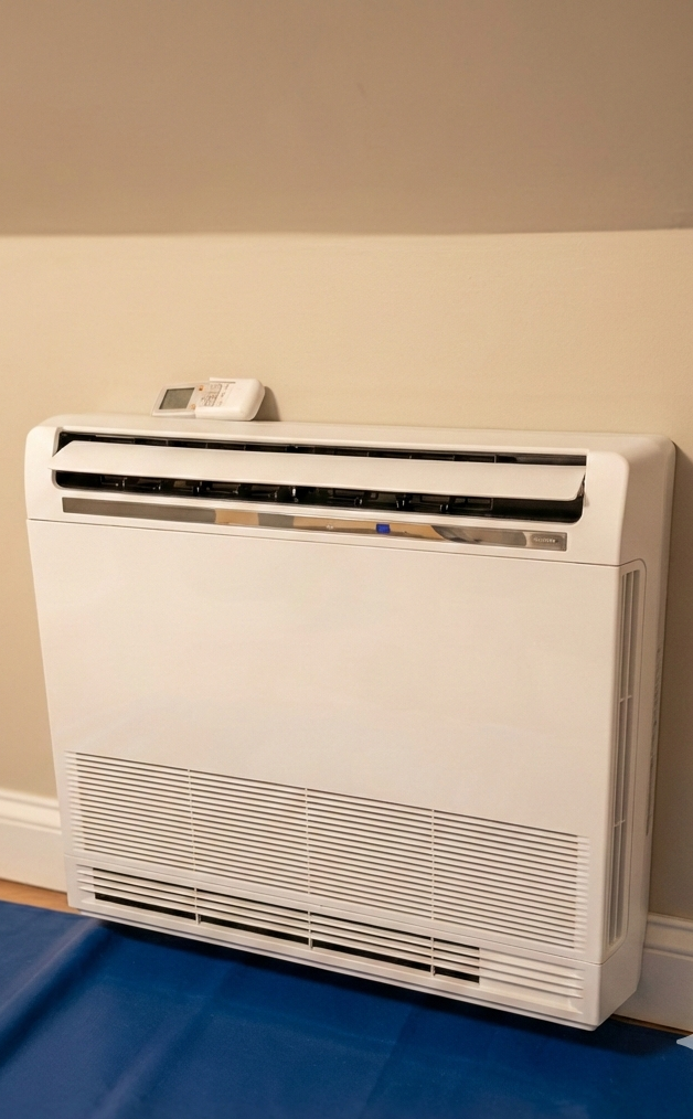 Floor console attic installation